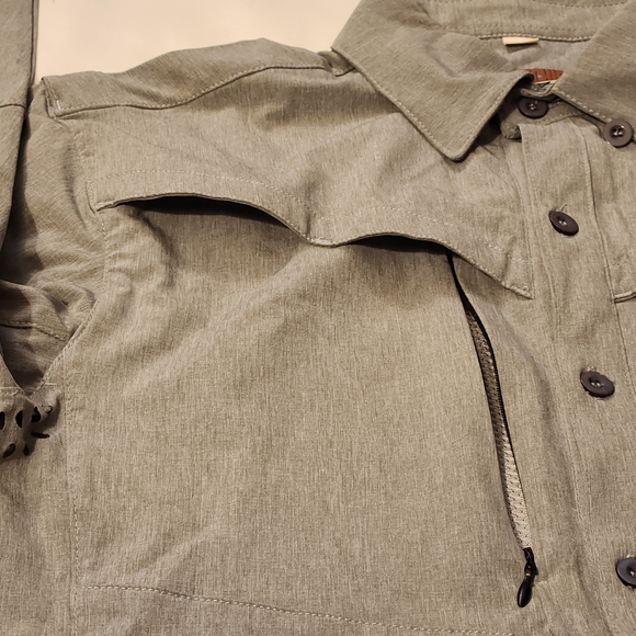 Sportchief Cyril men's small grey outdoors vented long-sleeved button-down shirt - Picture 4 of 8